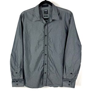 Gray Casual Button Down Shirt with Long Sleeves